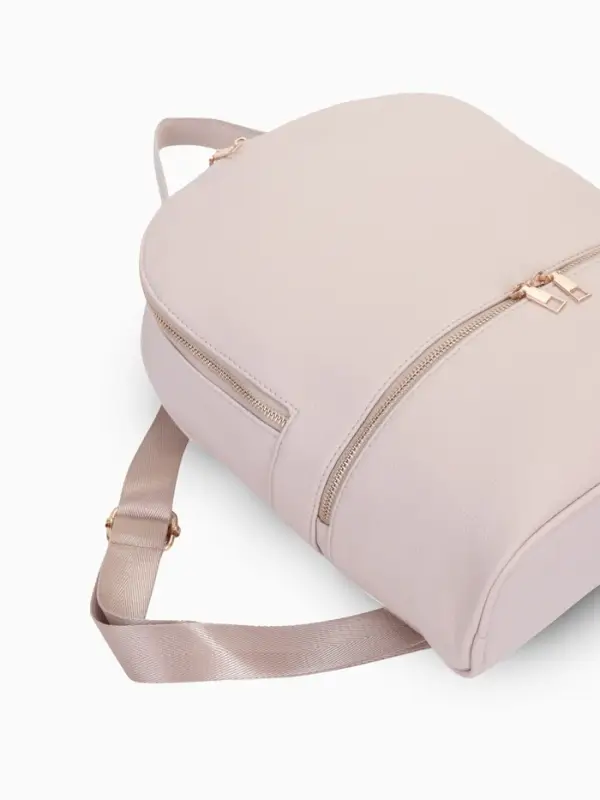 Рюкзак женский на молнии, с карманами, размер 27&times;10&times;34 см, бежевый