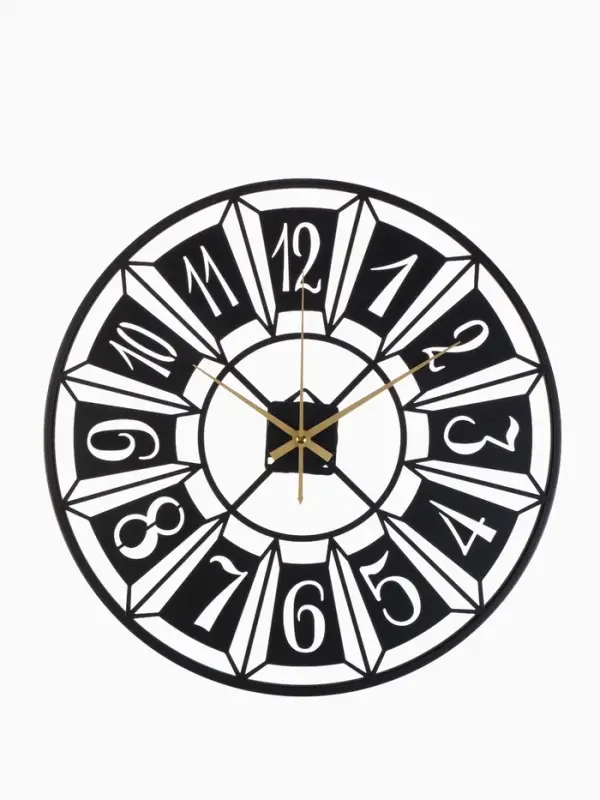 Часы настенные интерьерные &laquo;Гармошка&raquo;, бесшумные, плавный ход, d=40 см, металл, чёрные