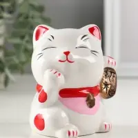 Копилка керамика "Манэки-нэко - иероглиф удача" розовый 7,2х8,3х10 см Копилка керамика "Манэки-нэко - иероглиф удача" розовый 7,2х8,3х10 см