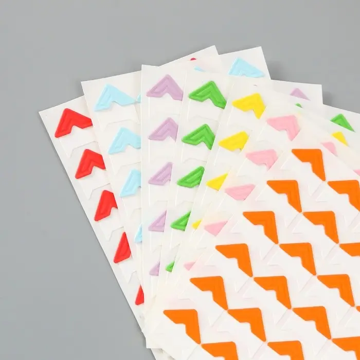 Набор уголков с кармашком для фотографий 24 уголка "Цветные" МИКС 12,5х9 см