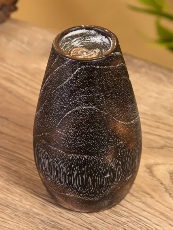 Подсвечник, d=4 см, 8&times;8&times;15 см, дерево джати, тёмно-коричневый
