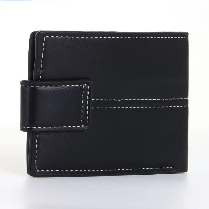 Портмоне мужское на кнопке, чёрное