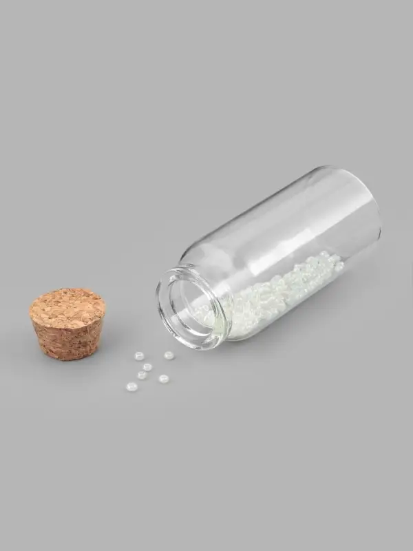 Набор баночек для хранения бисера, d=3&times;7 см, 4 шт., в контейнере, 13.5&times;8.7&times;4 см