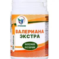 Валериана экстра Vitamuno, валериана + пустырник, 120 таблеток