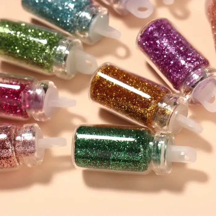 Блёстки для декора &laquo;Блистай&raquo;, 12 бутылочек, мелкие, разноцветные