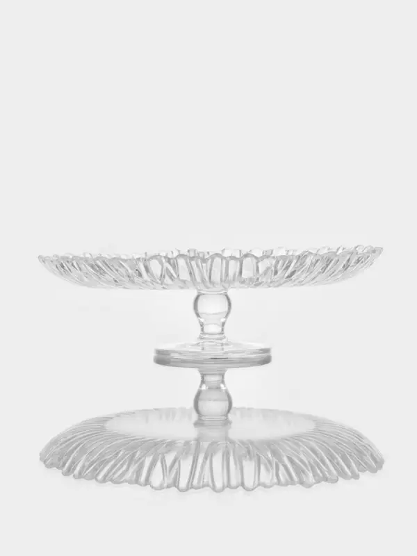 Подставка для торта Paşabah&ccedil;e Aurora, d=31.5 см, на ножке, стекло, прозрачное