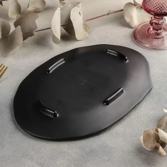 Блюдо сервировочное &laquo;Чёрный Восток&raquo;, 25.5&times;17&times;2.5 см, пластик, чёрное