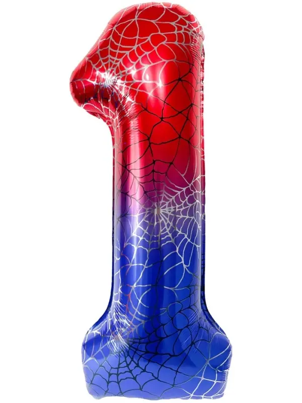 Воздушный шар фольгированный 40" цифра "1" героическая тема, цвет красный и синий, в ин.уп.