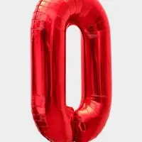 Воздушный шар фольгированный 40" &laquo;Цифра 0&raquo;, красный