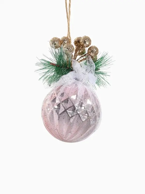 Ёлочный шар &laquo;Блеск рождества&raquo; новогодний, грани, 8&times;11 см, розовый