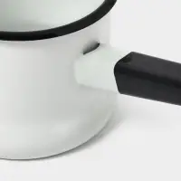 Ковш эмалированный, 1 л, без декора, белый