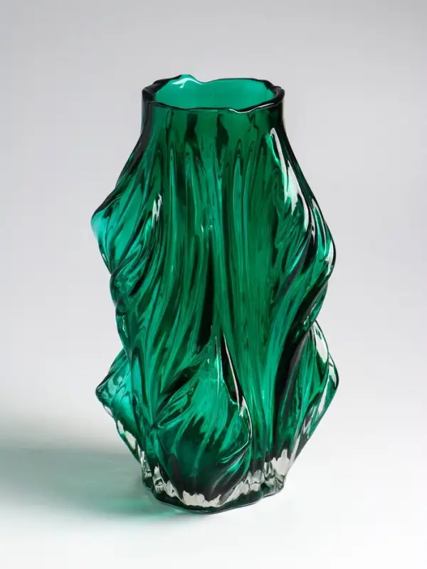 Ваза настольная стекло "Греверли" 27х10 см, зелёный