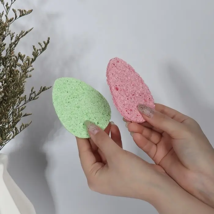Набор спонжей для умывания «Капля», 9.5×7 см, 2 шт., МИКС