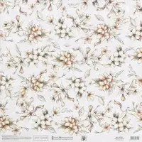 Бумага для скрапбукинга «Нежные свадебные цветы», 30,5 х 32 см, 190 г/м²