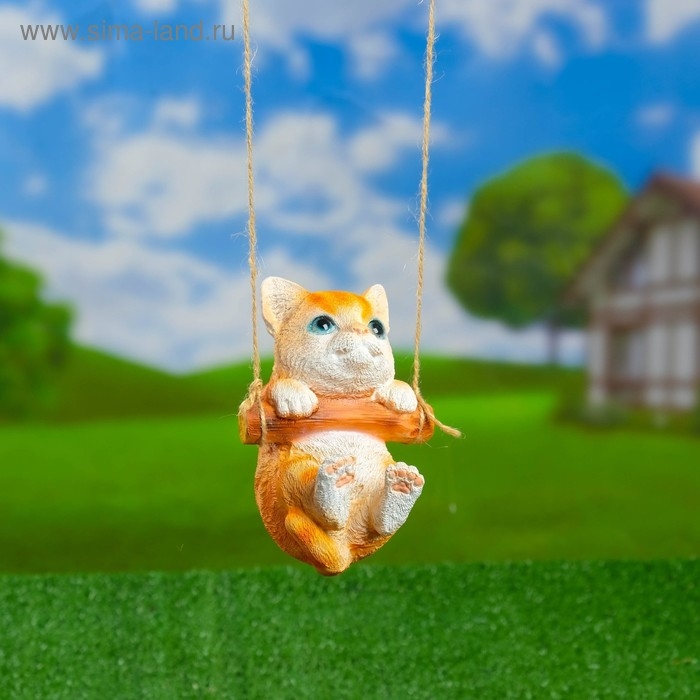 Подвесной декор  Подвесной декор "Котенок" 10х10х15см рыжий