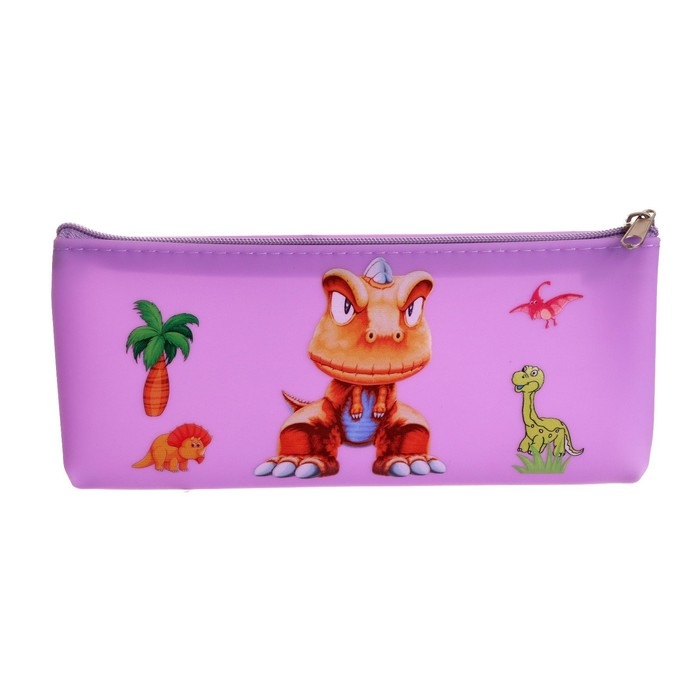 Пенал школьный на молнии Пенал школьный на молнии "Динозавр", МИКС