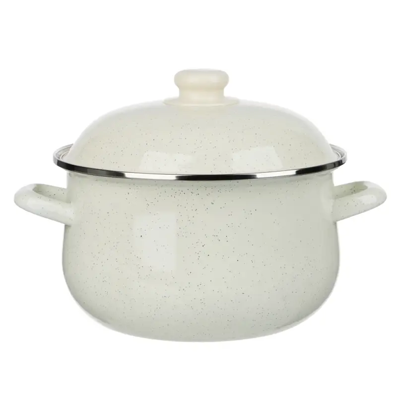 Кастрюля эмалированная VETTA Айвори, 22см, 3,6л, индукция