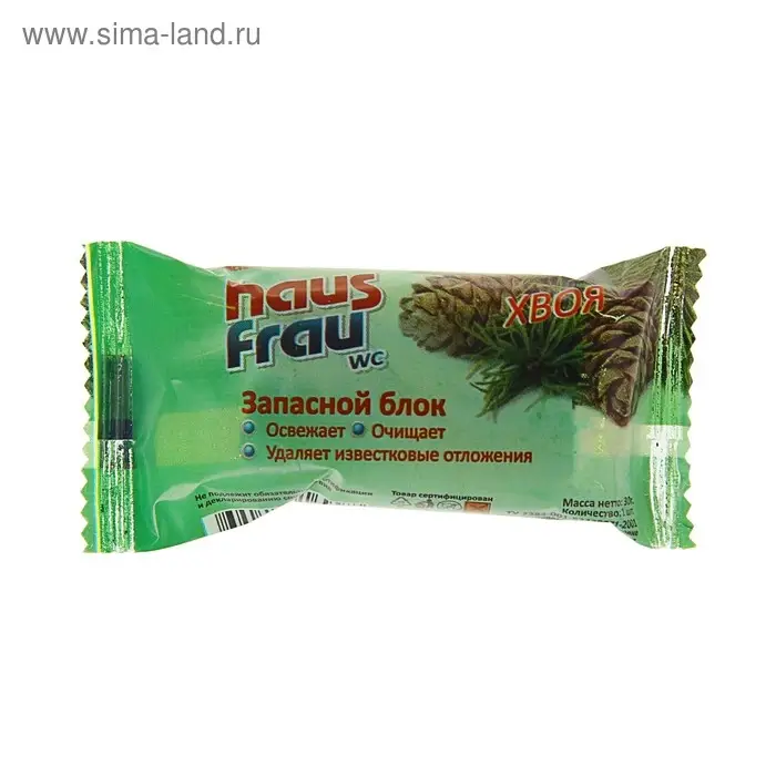 Чистящее средство для унитазов Haus Frau  Чистящее средство для унитазов Haus Frau "Хвоя", запасной блок, 1 шт.