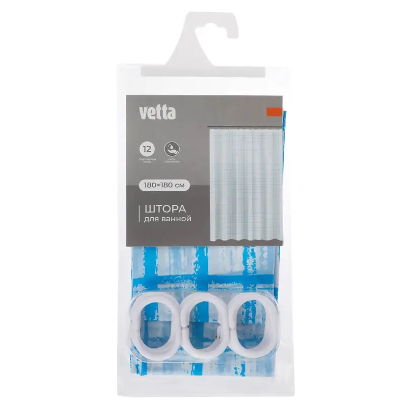 Шторка для ванной тм VETTA Марсельеза, ПЕВА 22 г/м2, 180x180см, 4 дизайна