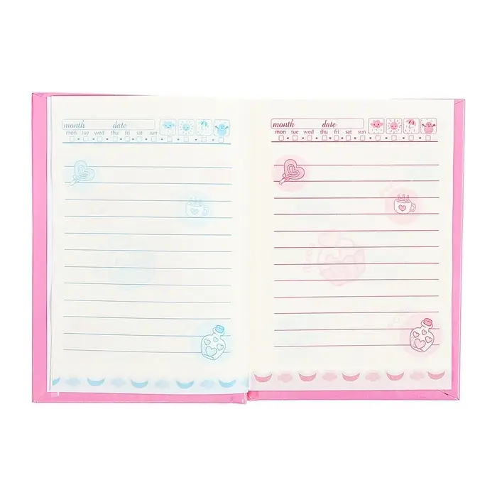 Записная книжка подарочная, 45 листов, линия, на замке Котики (16,3х12,7см)