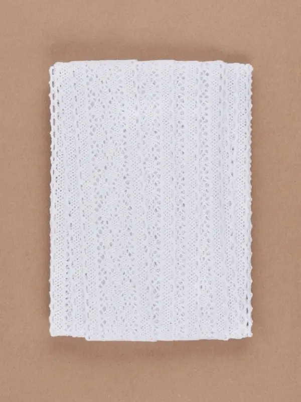 Кружево вязаное, 55 мм, 10&plusmn;1 м, белое