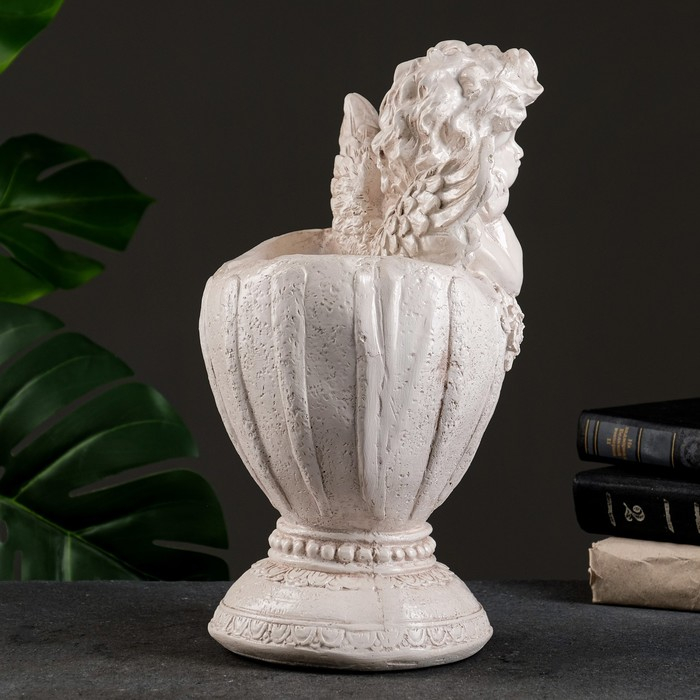 Фигурное кашпо Фигурное кашпо "Ангел в вазе" состаренный, 1,2 л / 20х35х23см