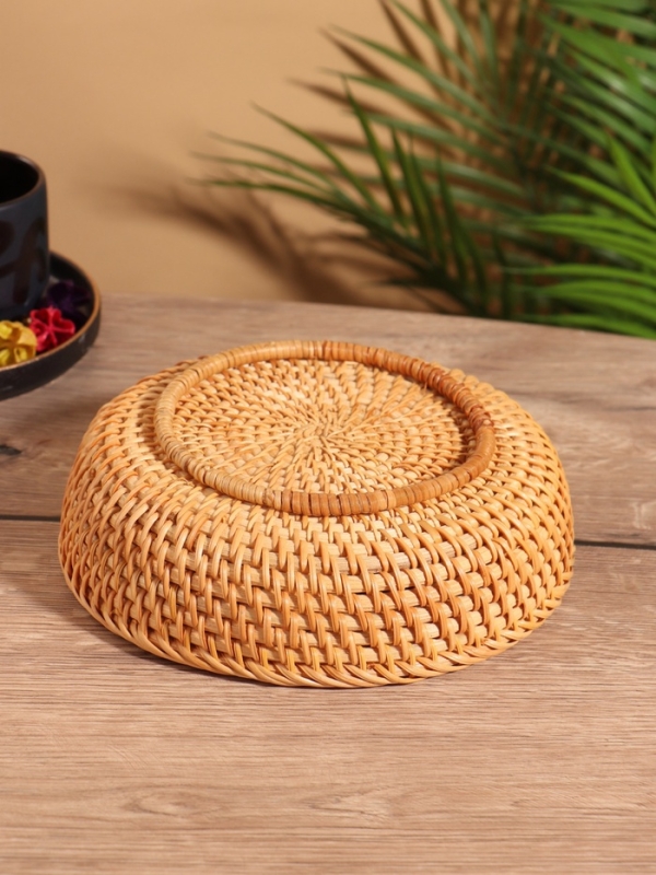 Корзина для фруктов плетёная 20х20х6 см, ротанг