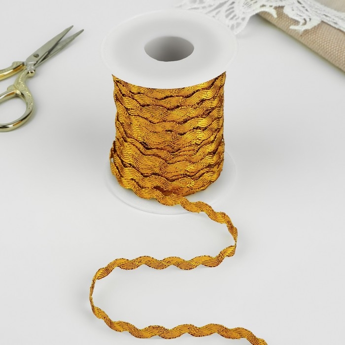 Тесьма отделочная «Вьюнчик», 5 мм, 27 ± 1 м, цвет золотой Тесьма отделочная «Вьюнчик», 5 мм, 27 ± 1 м, цвет золотой