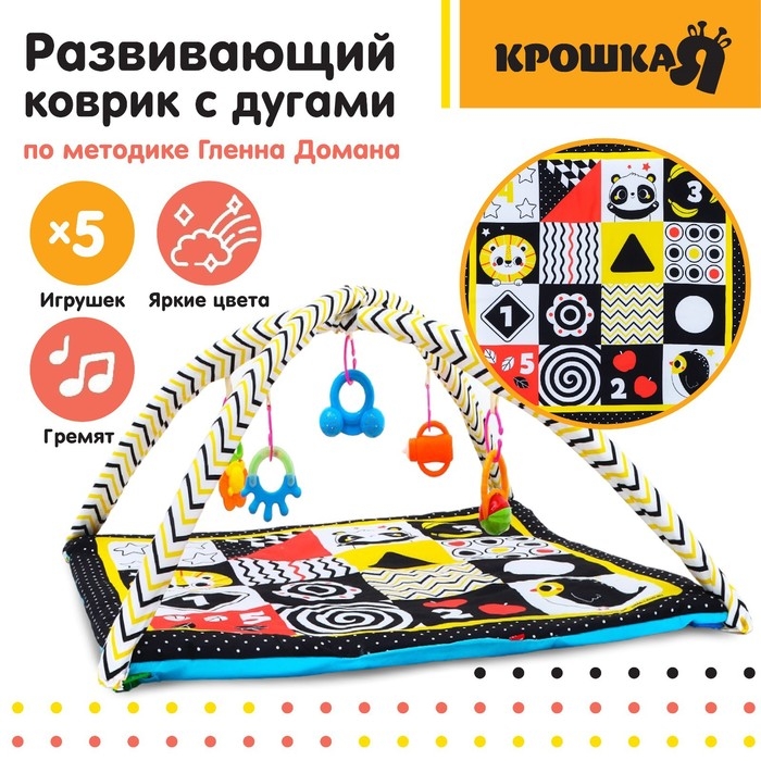 Развивающий коврик с дугами по методике Гленна Домана, 85х85 см, Крошка Я Развивающий коврик с дугами по методике Гленна Домана, 85х85 см, Крошка Я