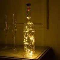 Гирлянда &laquo;Нить&raquo;, 2 м, уличная, роса с пробкой, IP44, серебристая нить, 20 LED, солнечная батарея, свечение тёплое белое