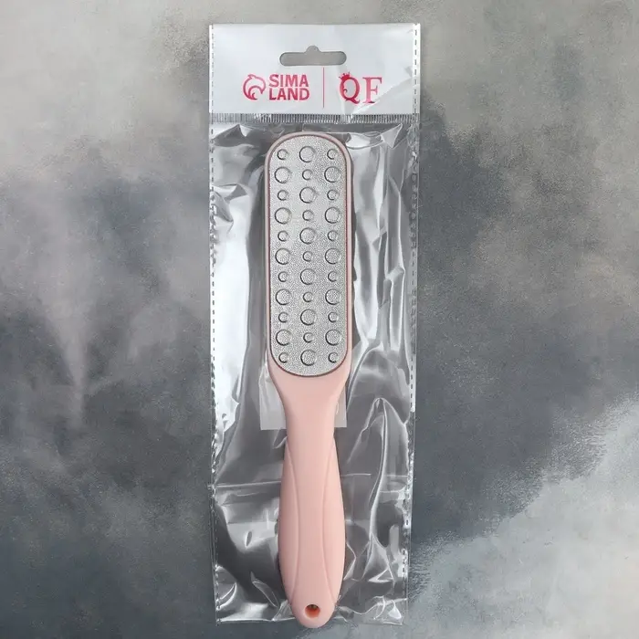 Пилка для пяток, овальная, лазерная, двусторонняя, 23 см, розовая