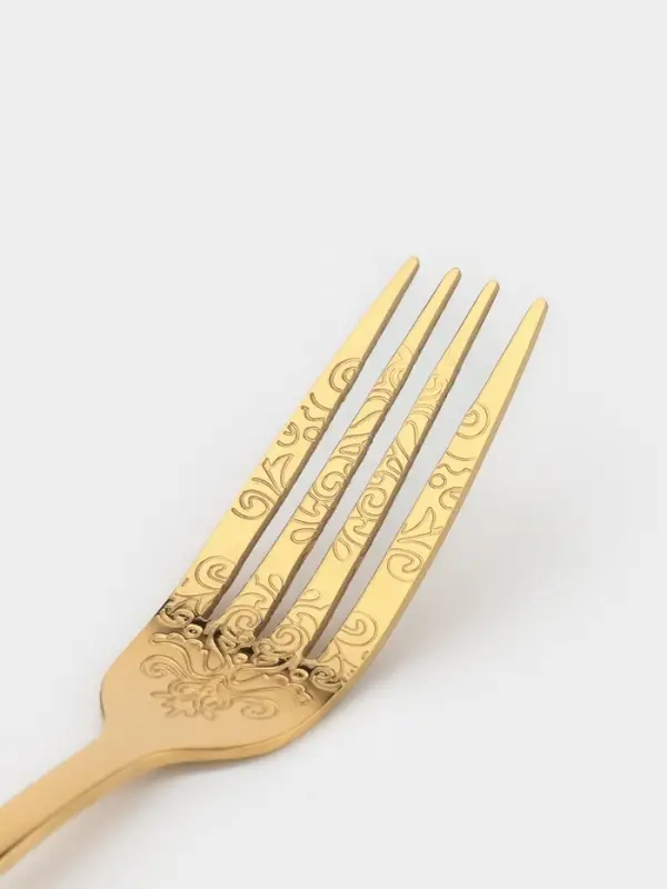 Вилки столовые Доляна &laquo;Эмили&raquo;, длина 20.5 см, 6 шт., нержавеющая сталь, золотистые