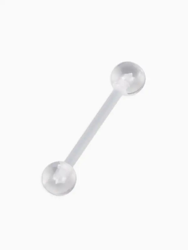 Пирсинг в язык &laquo;Шарики&raquo;, L=16 мм, прозрачный