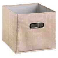 Короб стеллажный тм VETTA ЛЁН, полиэстер, 25х25х25см, бежевый
