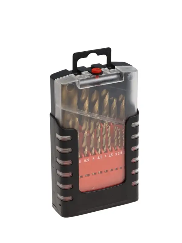 Набор сверл по металлу ТУНДРА, HSS-Tin, цилиндрический хвостовик, 1 - 10 мм, 19 шт.