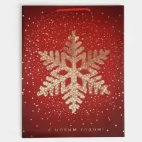 Пакет &laquo;Золотая снежинка&raquo;, 31 х 40 х 11 см