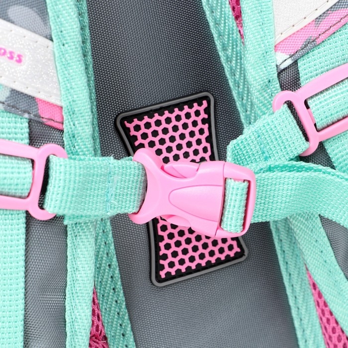 Рюкзак каркасный 39 х 29 х 17 см, серый/бирюзовый ACR22-179-11 Рюкзак каркасный 39 х 29 х 17 см, серый/бирюзовый ACR22-179-11