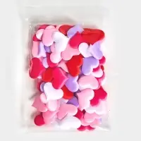 Сердечки декоративные атласные 3.5 см, МИКС, 100 штук