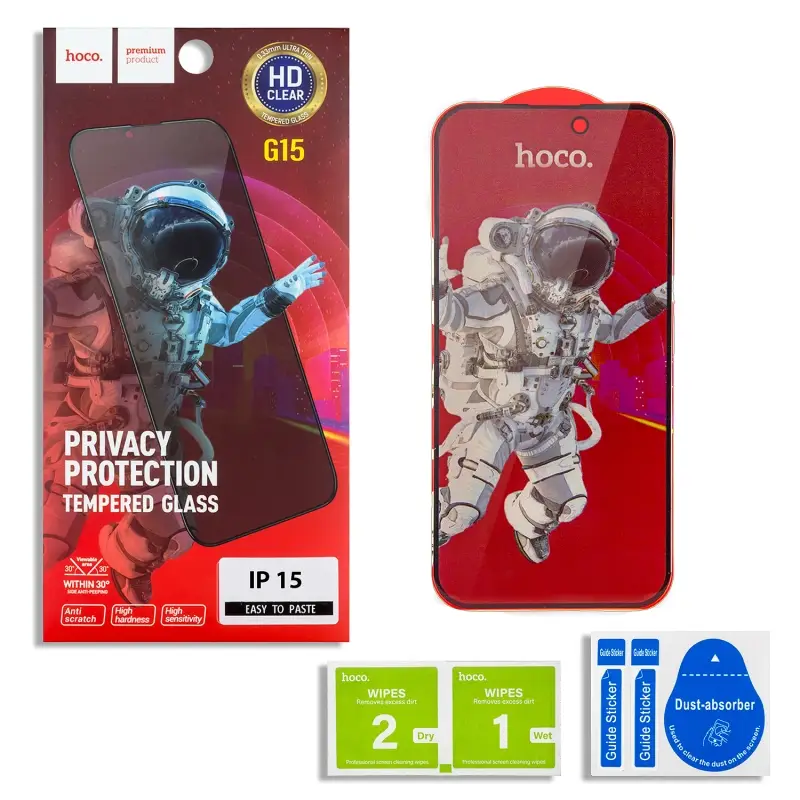 Защитное стекло iPh 15/iPh 16 Hoco G15 Privacy Защитное стекло iPh 15/iPh 16 Hoco G15 Privacy