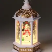 Фигурка светодиодная &laquo;Новогодний фонарь, снеговик&raquo;, от бат.3хAG13, 7.5&times;7.5&times;14.5 см