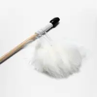 Дразнилка - удочка &laquo;Меховой пушок на трех резинках&raquo;, на деревянной палочке, цвет МИКС