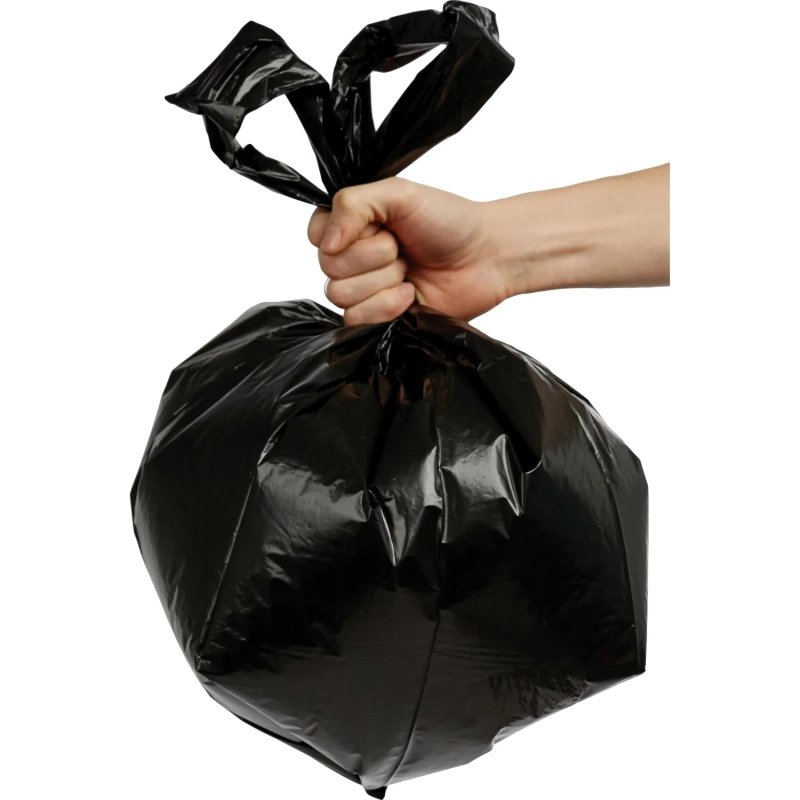 Мешки для мусора ПВД 30л 25мкм 30шт/рул черн 50x70см с ручками Luscan