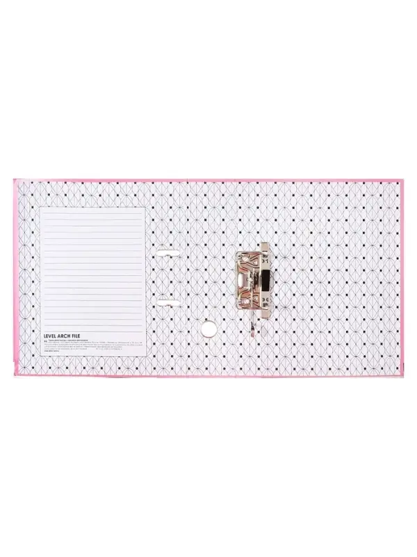 Папка-регистратор А4, 75 мм, ПВХ, тиснение &laquo;лен&raquo;, металлическая окантовка, карман на корешок, собранная, собранная, темно-розовая