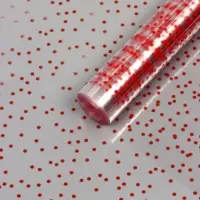 Пленка прозрачная с рисунком «Крупинки» Красный 0.7×8.2±5%м