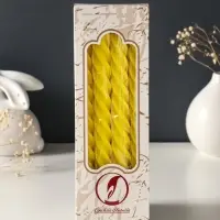 Набор свечей витых, 2.3&times;24.5 см, 5 ч, 50 г, 4 шт., жёлтый, в подарочной коробке