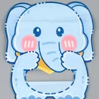 Пакет подарочный, с zip-lock застежкой &laquo;Слоник&raquo;, с окном, голубой, фигурный, 17&times;20+3 см