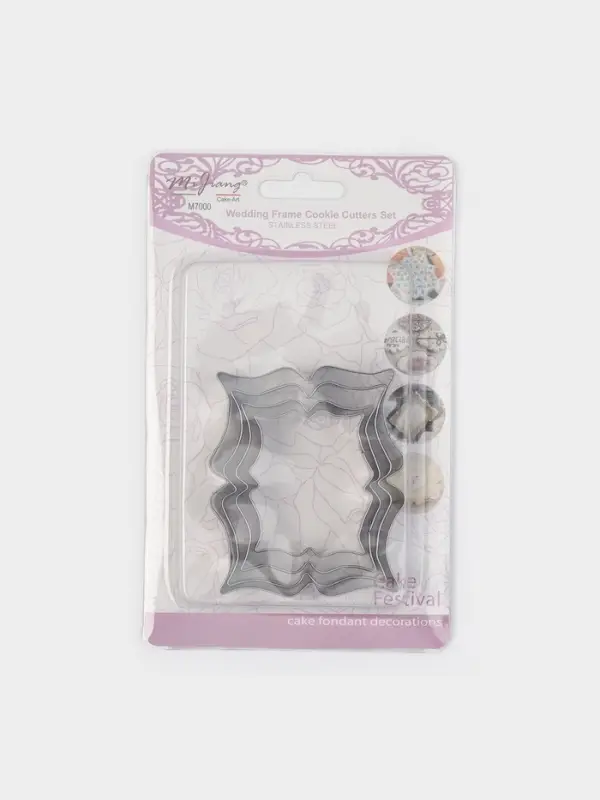 Формы для печенья &laquo;Рамка для пожелания&raquo;, набор 4 шт., нержавеющая сталь, серебристые