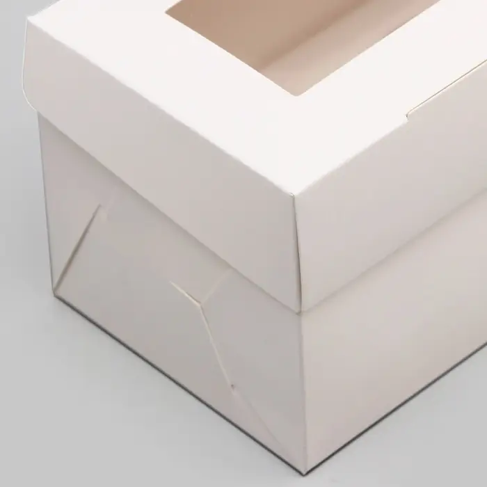 Коробка для 3 капкейка с окном, целлюлоза, белый, 25&times;10&times;10 см