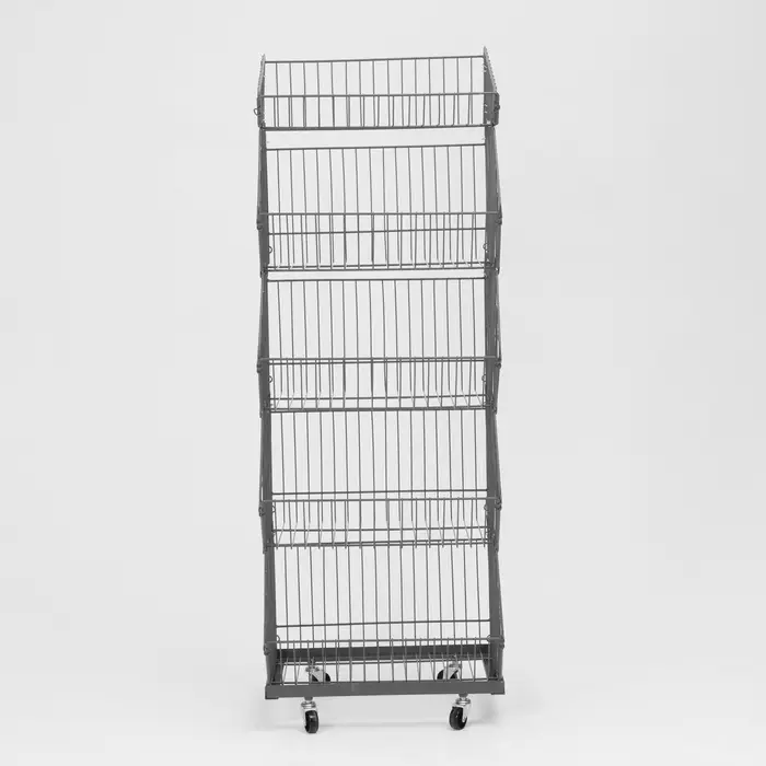 Накопитель разборный на колесах, 5 корзин, 50&times;43&times;147, серый