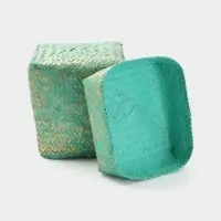 Корзинка плетёная &laquo;Голден&raquo;, 25&times;25&times;30 см, голубая